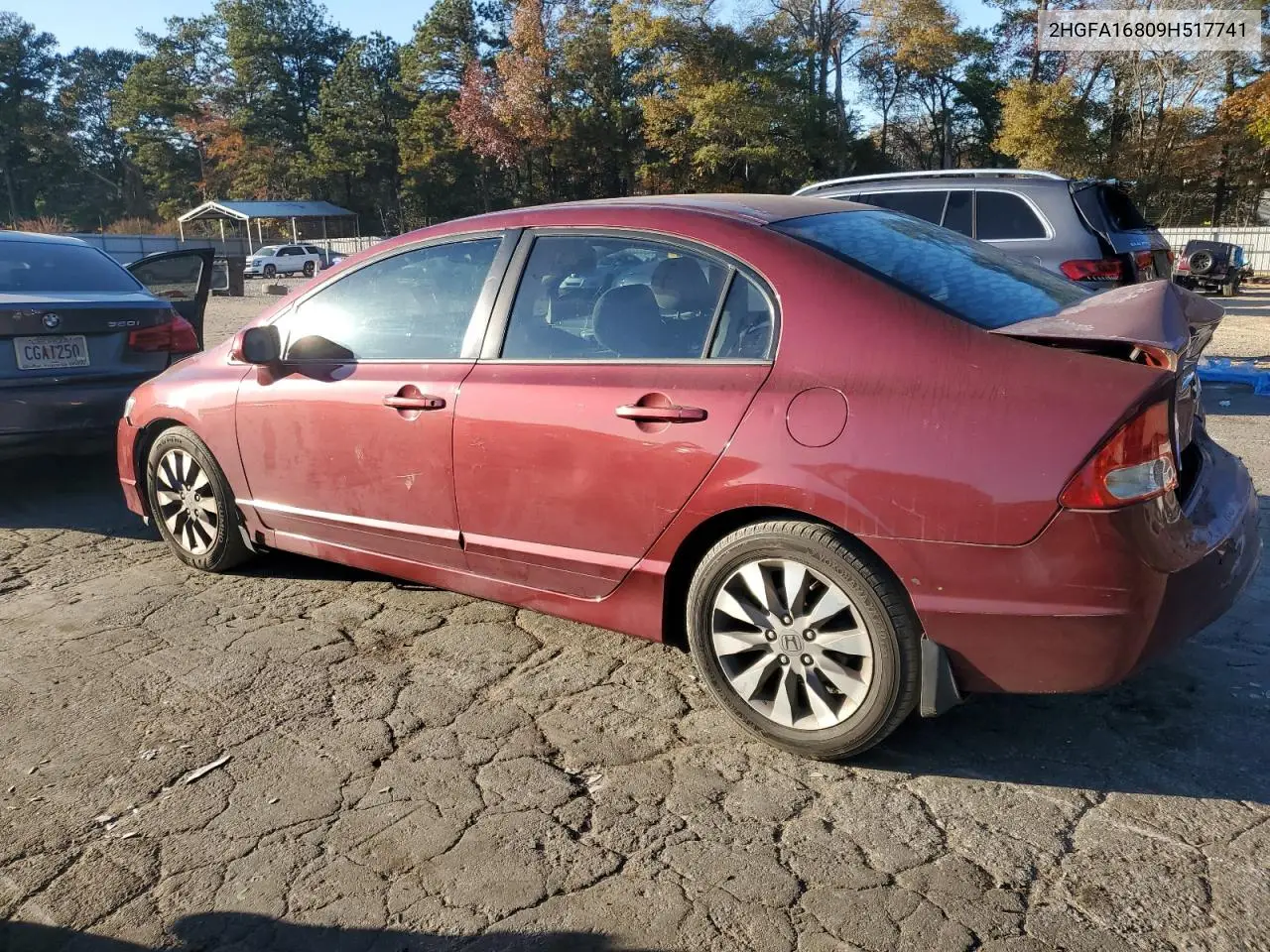 2HGFA16809H517741 2009 Honda Civic Ex