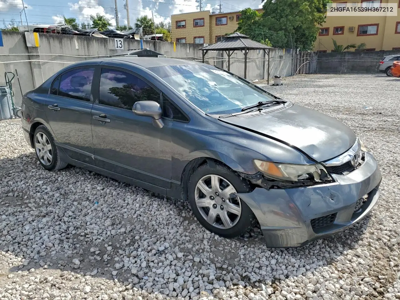 2HGFA16539H367212 2009 Honda Civic Lx