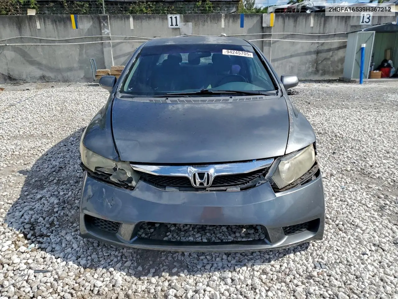 2HGFA16539H367212 2009 Honda Civic Lx