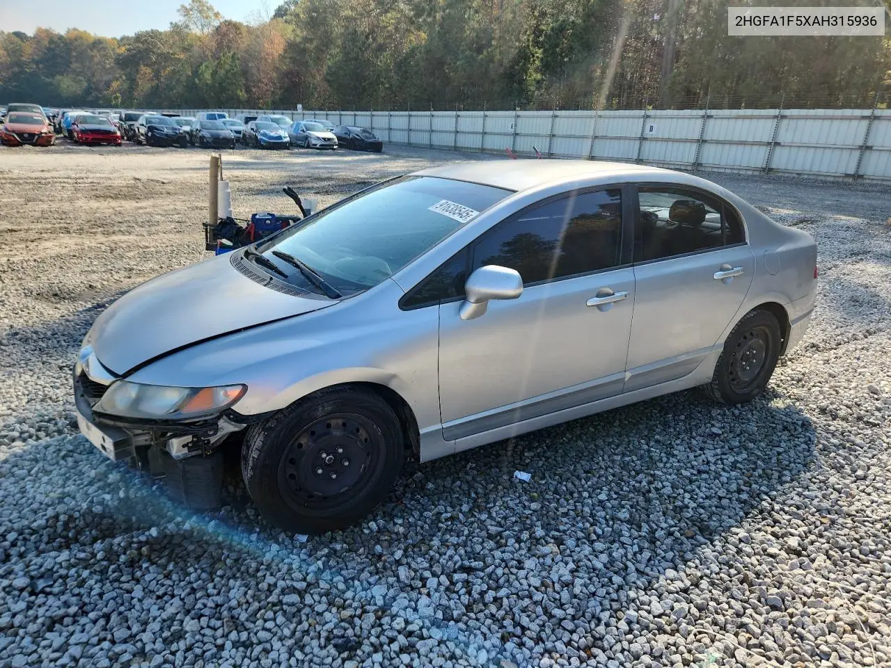 2HGFA1F5XAH315936 2010 Honda Civic Lx