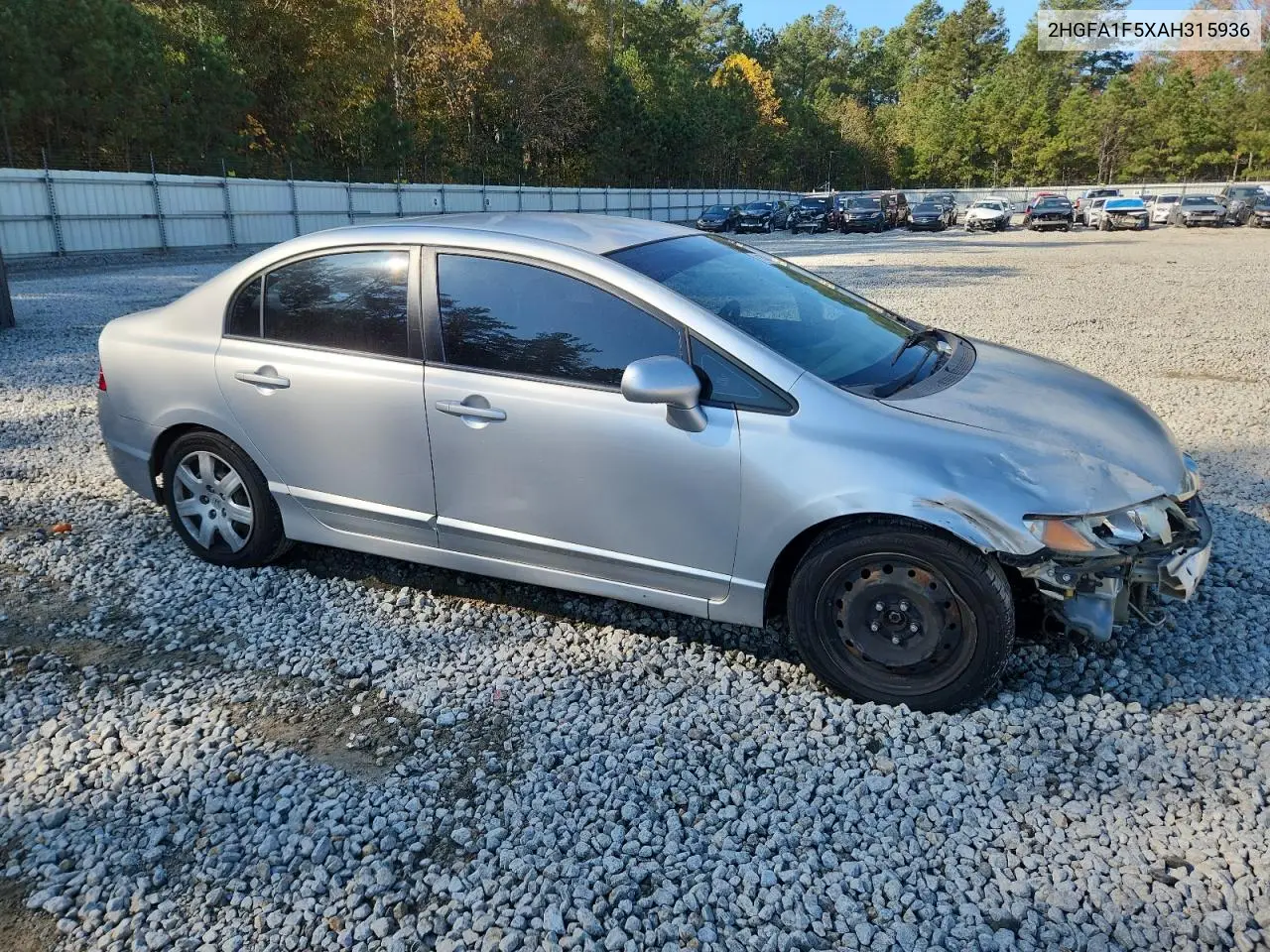2HGFA1F5XAH315936 2010 Honda Civic Lx