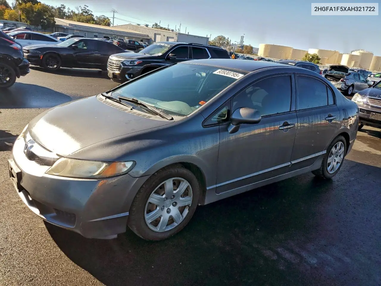 2HGFA1F5XAH321722 2010 Honda Civic Lx