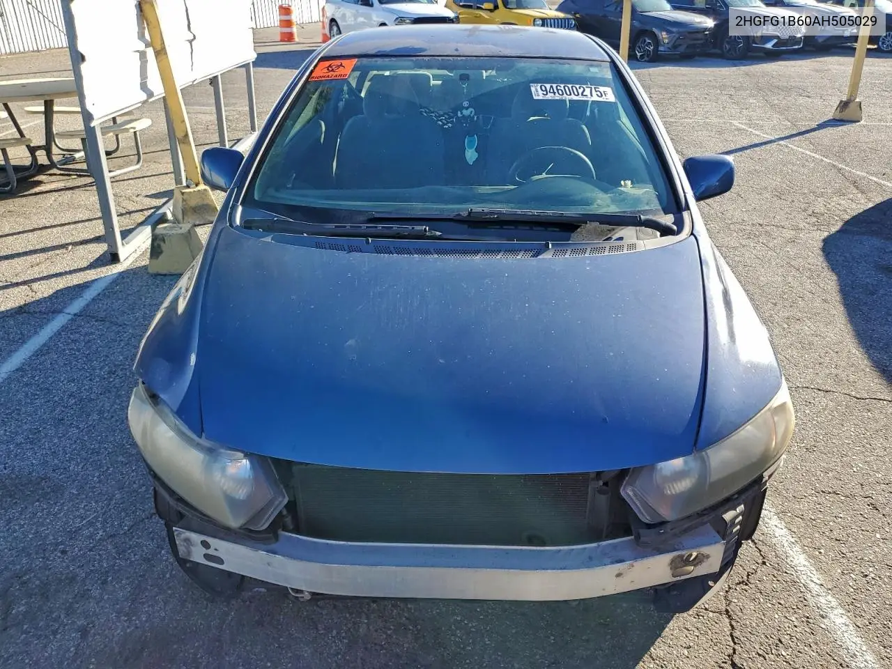2HGFG1B60AH505029 2010 Honda Civic Lx