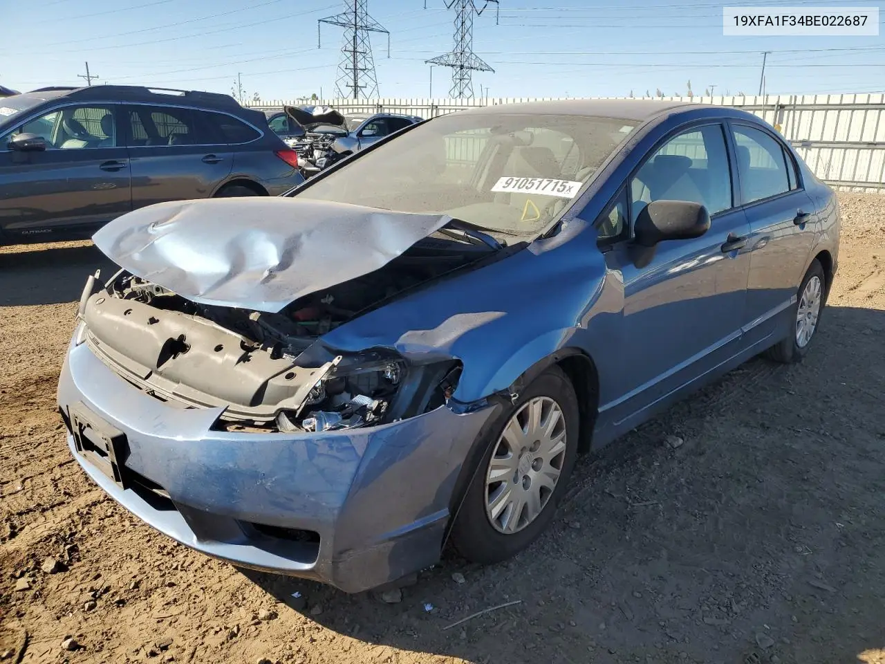 19XFA1F34BE022687 2011 Honda Civic Vp