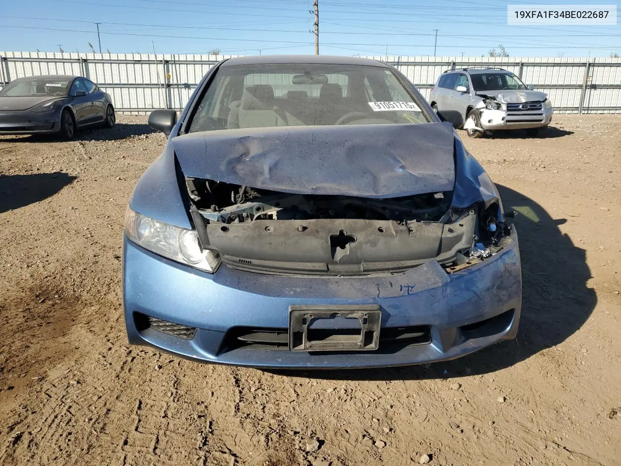 19XFA1F34BE022687 2011 Honda Civic Vp