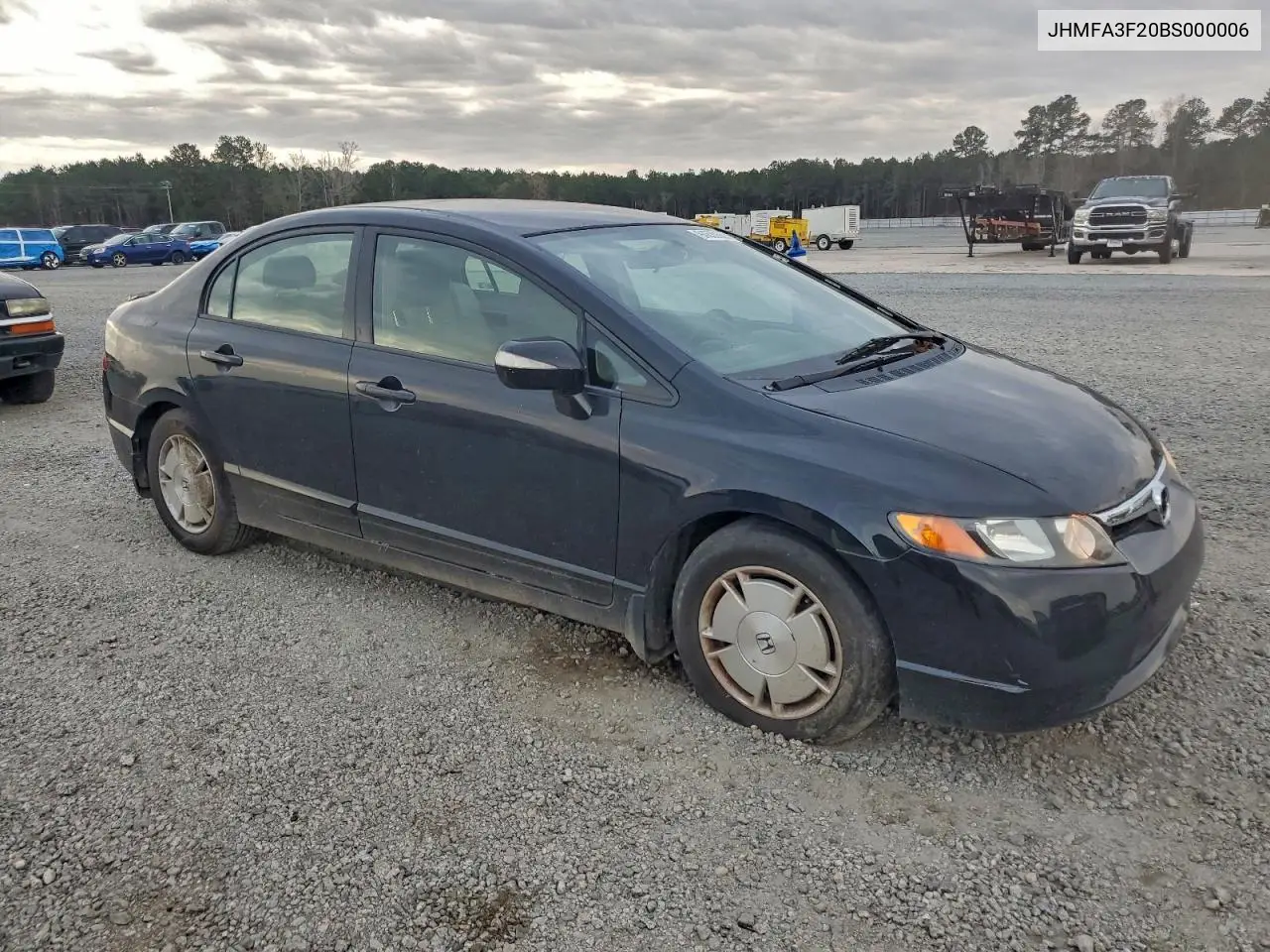 JHMFA3F20BS000006 2011 Honda Civic Hybrid