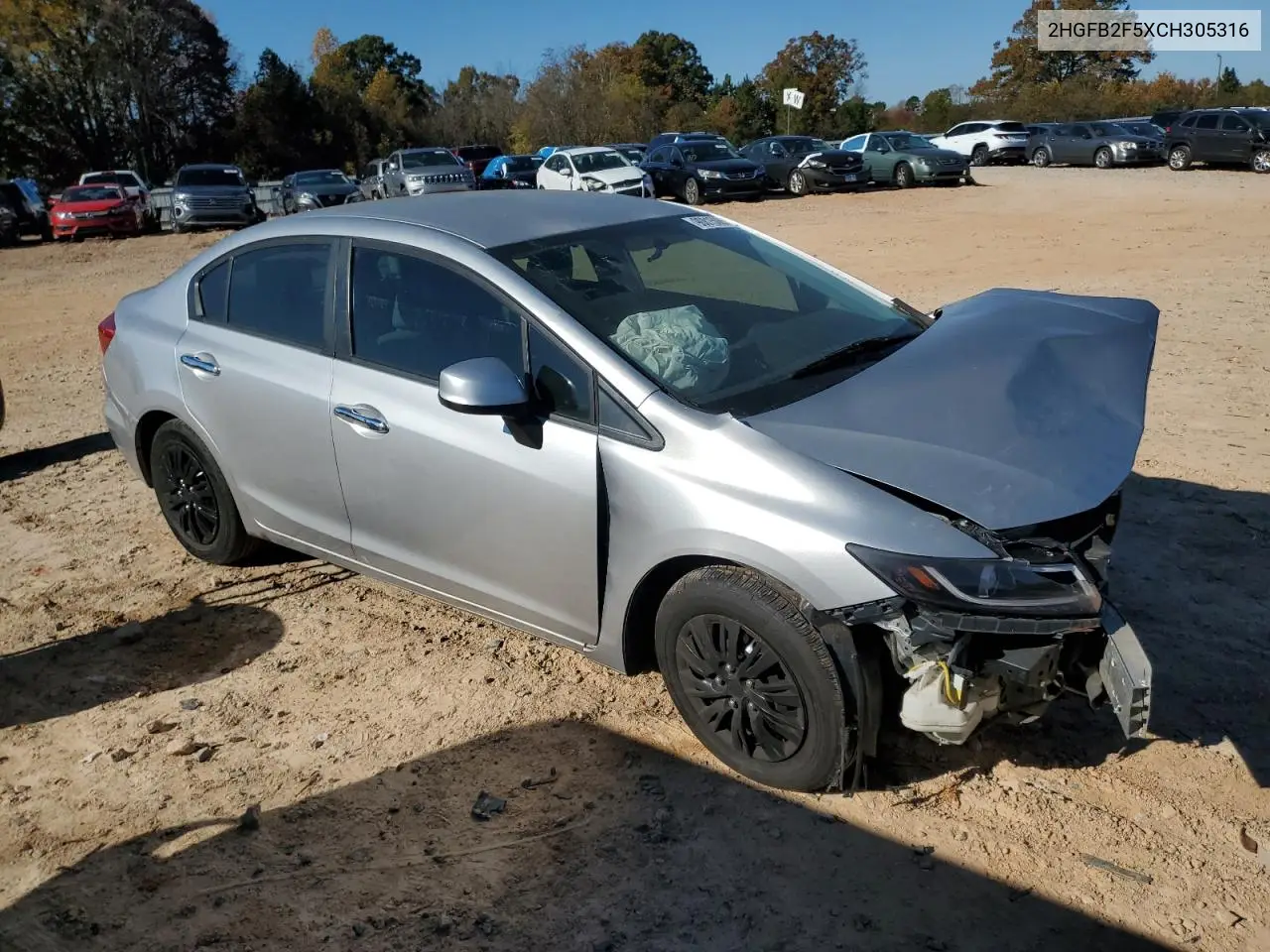 2HGFB2F5XCH305316 2012 Honda Civic Lx