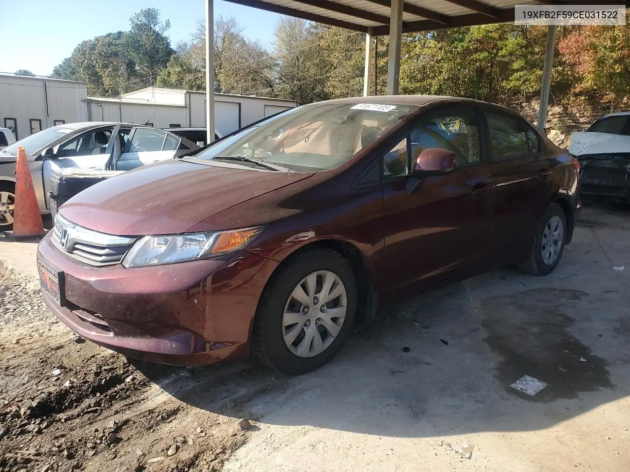 19XFB2F59CE031522 2012 Honda Civic Lx