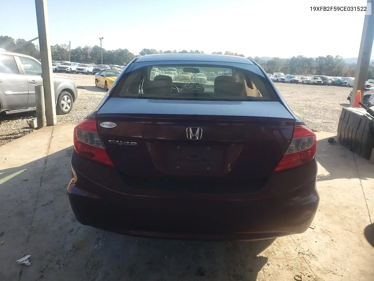 19XFB2F59CE031522 2012 Honda Civic Lx
