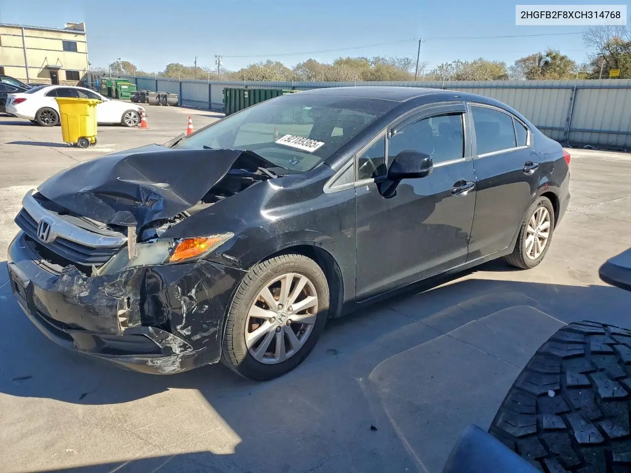 2HGFB2F8XCH314768 2012 Honda Civic Ex