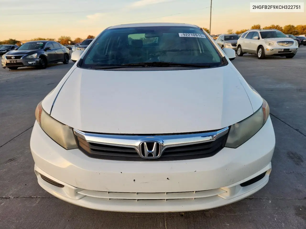 2HGFB2F9XCH322751 2012 Honda Civic Exl