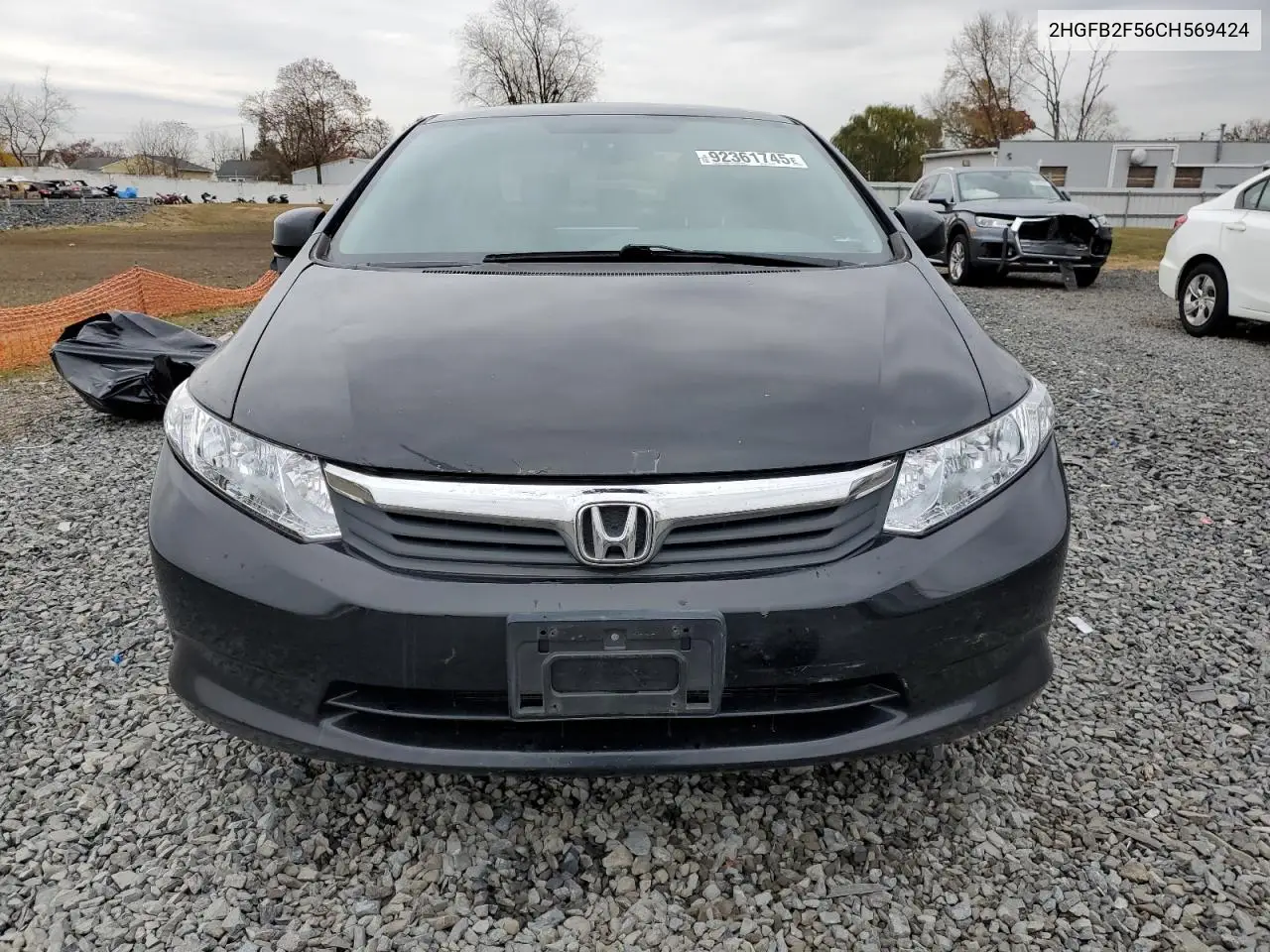 2HGFB2F56CH569424 2012 Honda Civic Lx