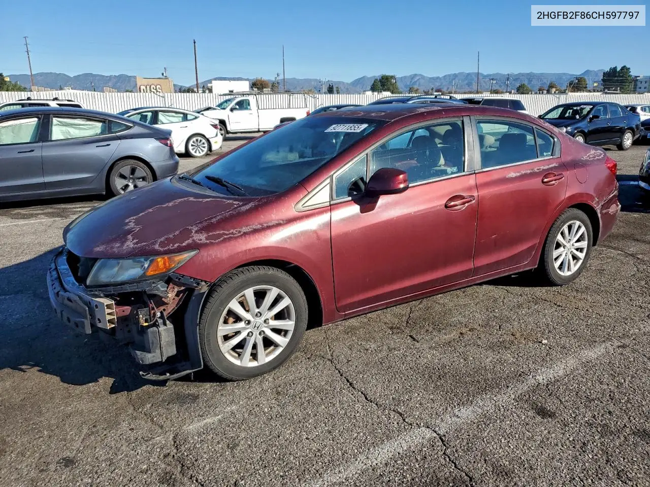 2HGFB2F86CH597797 2012 Honda Civic Ex