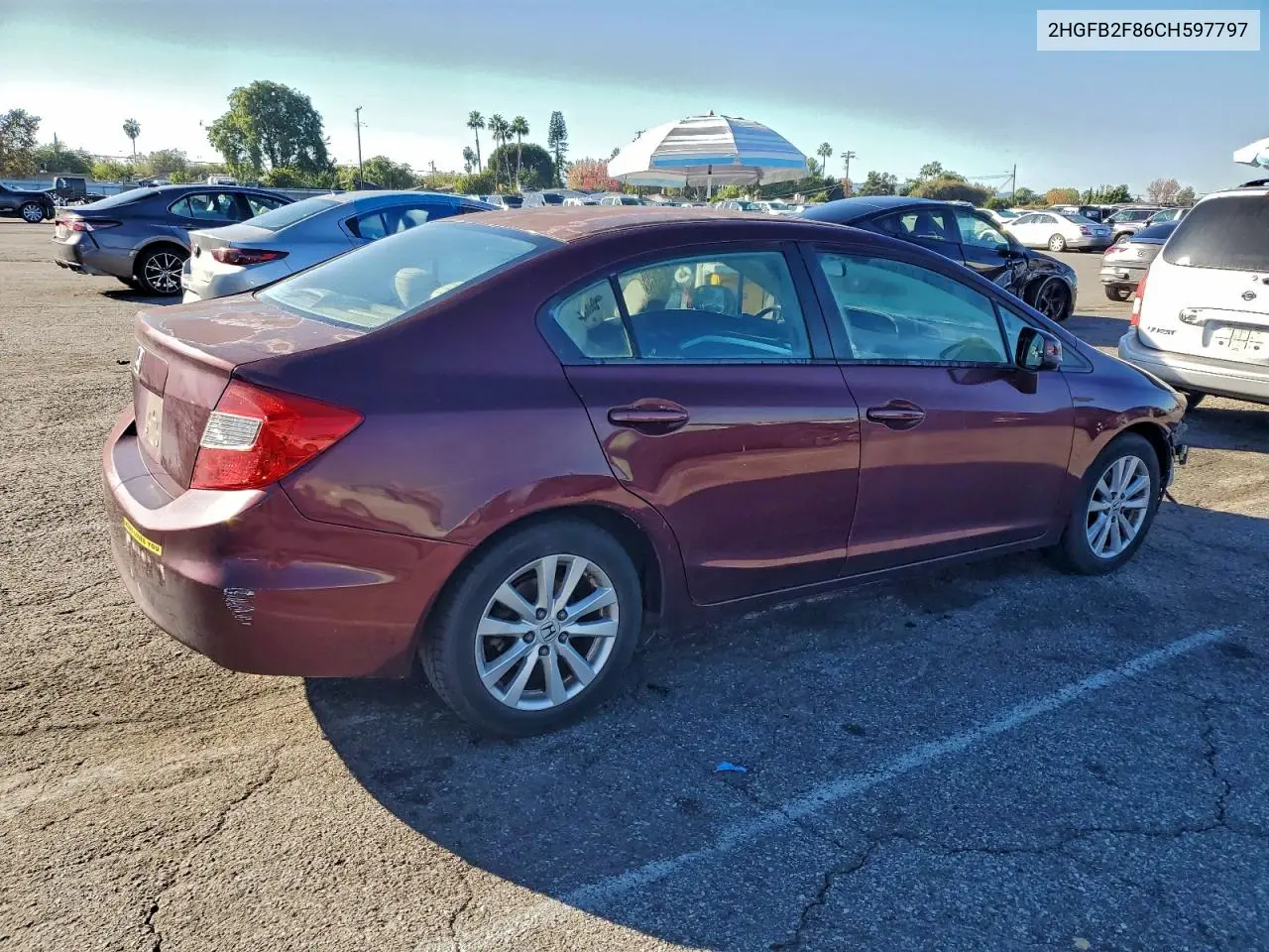 2HGFB2F86CH597797 2012 Honda Civic Ex