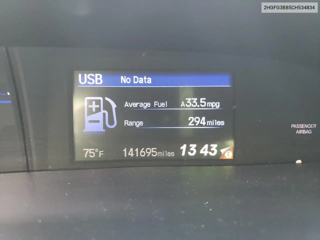 2HGFG3B85CH534834 2012 Honda Civic Ex