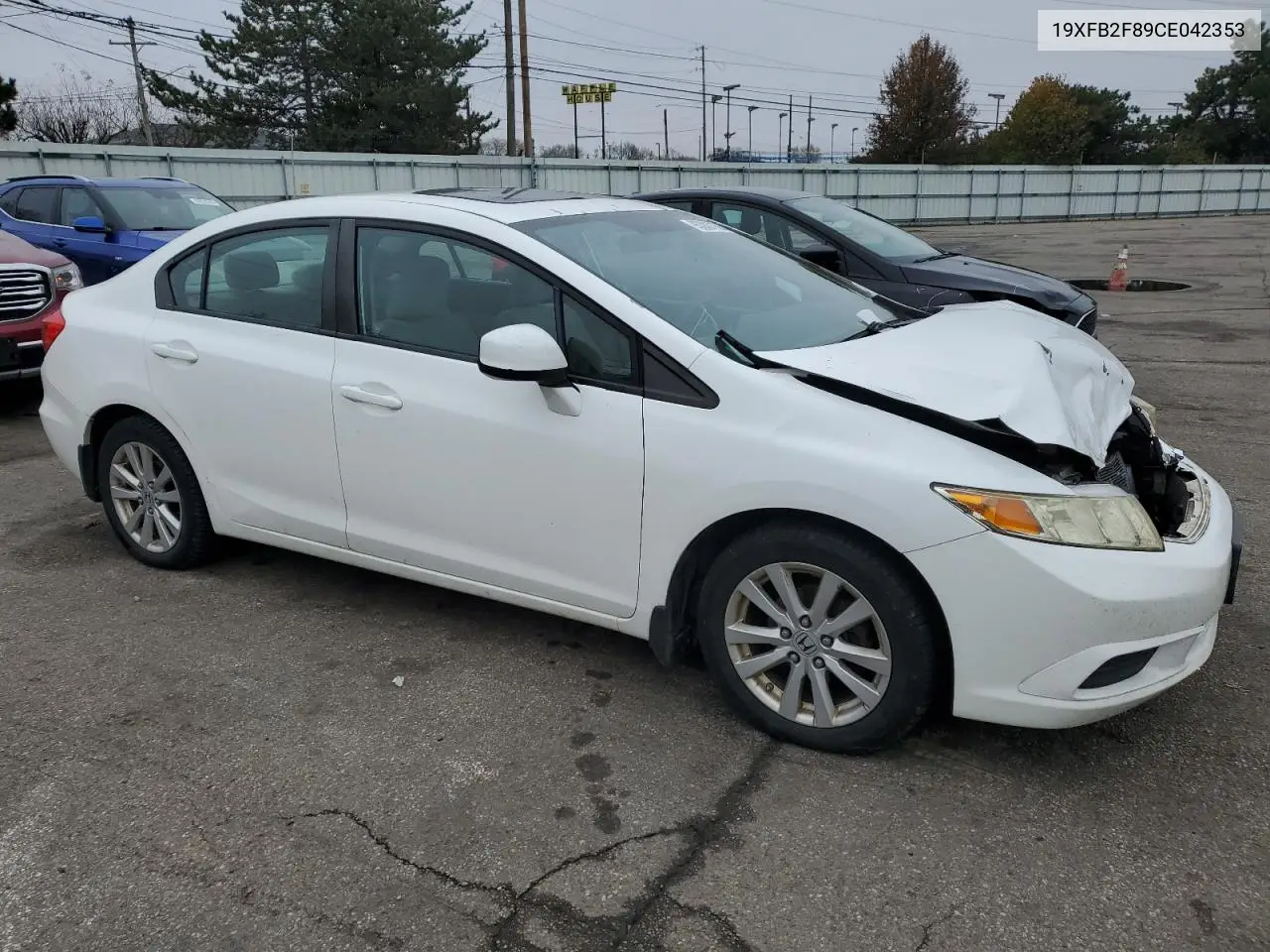 19XFB2F89CE042353 2012 Honda Civic Ex