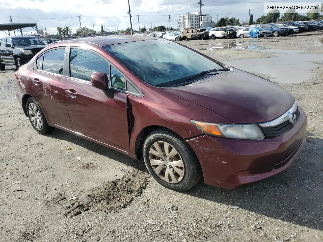 2HGFB2F54CH572726 2012 Honda Civic Lx