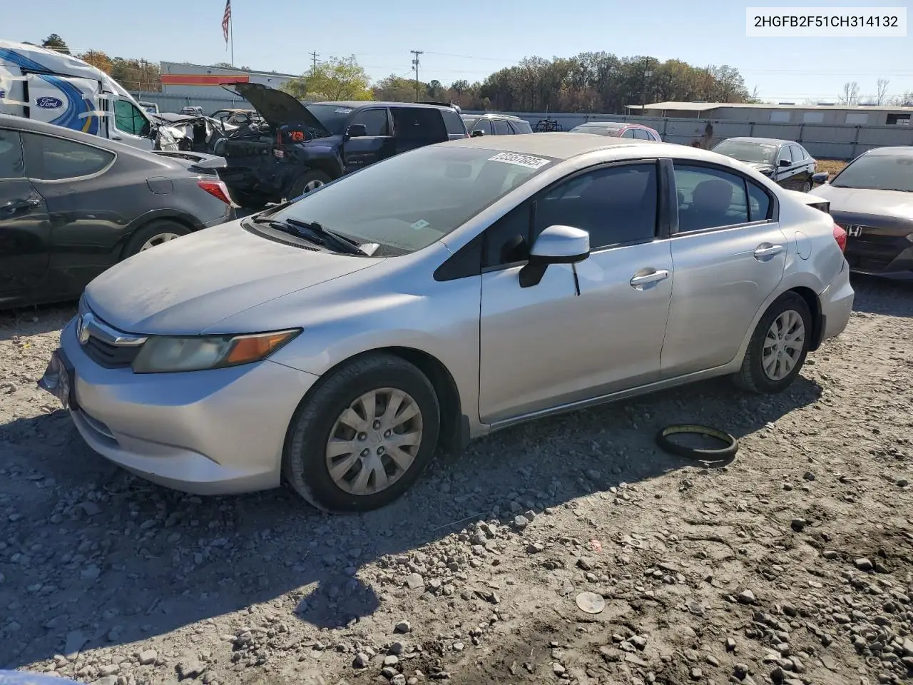 2HGFB2F51CH314132 2012 Honda Civic Lx