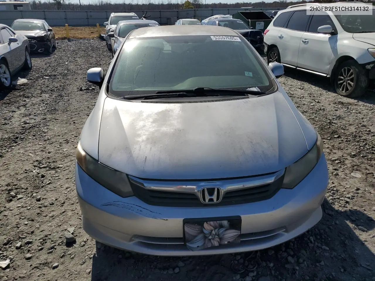 2HGFB2F51CH314132 2012 Honda Civic Lx