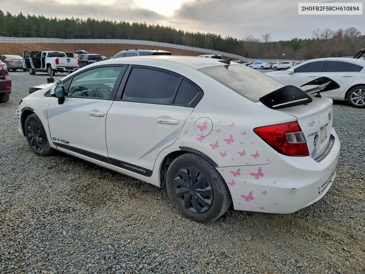 2HGFB2F58CH610894 2012 Honda Civic Lx