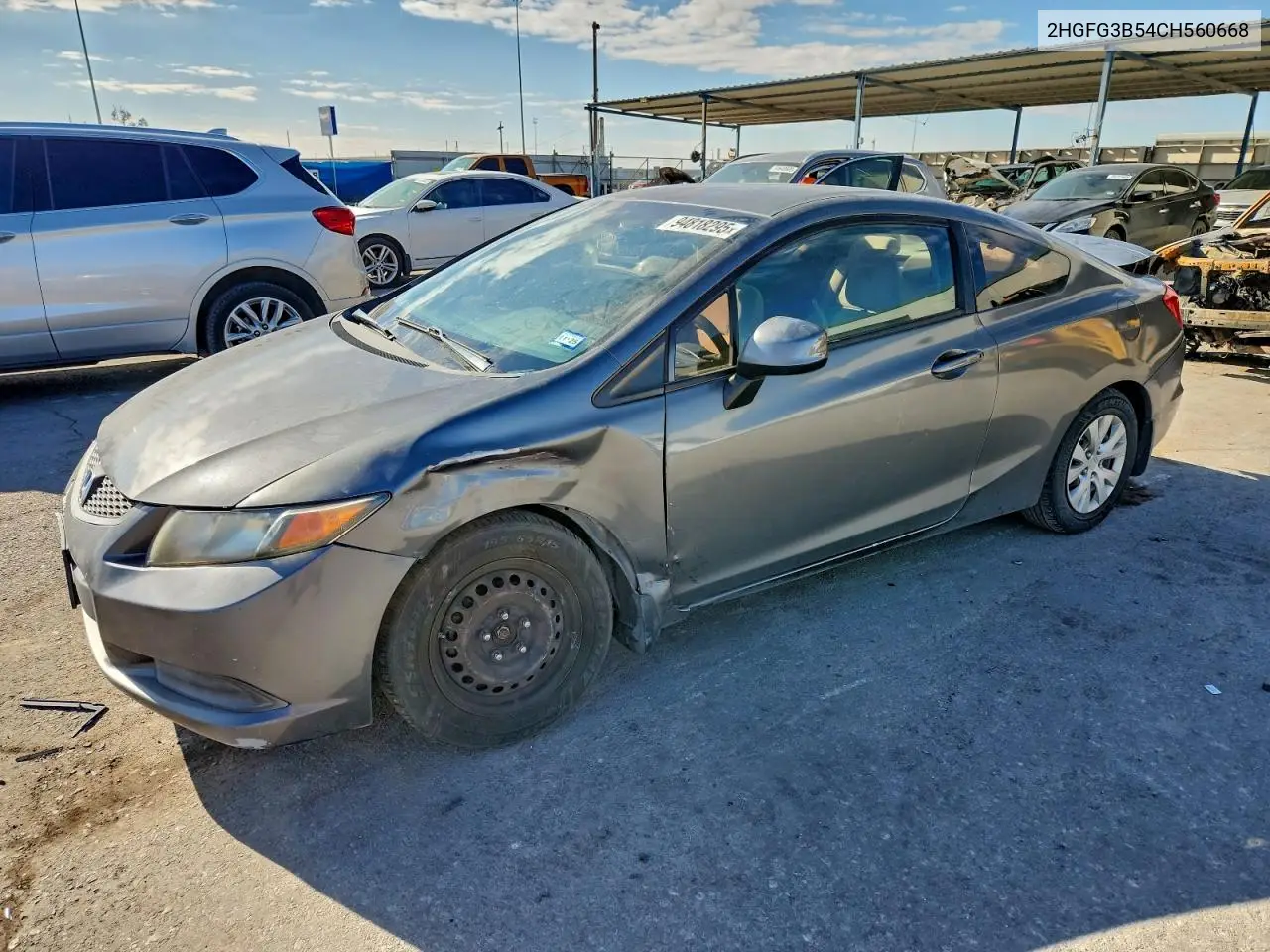 2HGFG3B54CH560668 2012 Honda Civic Lx