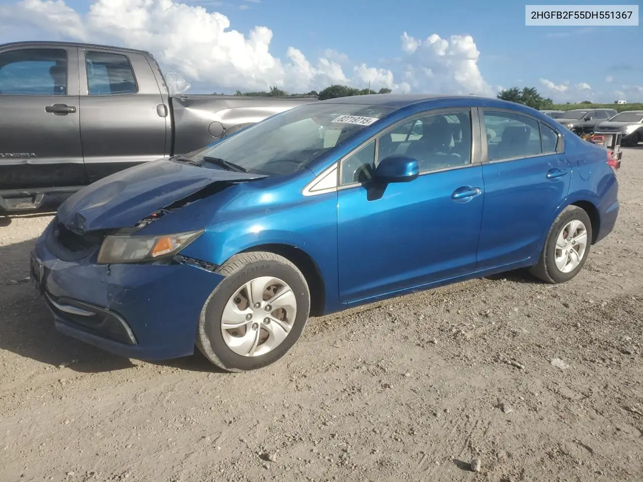 2HGFB2F55DH551367 2013 Honda Civic Lx