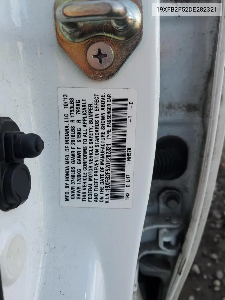 19XFB2F52DE282321 2013 Honda Civic Lx