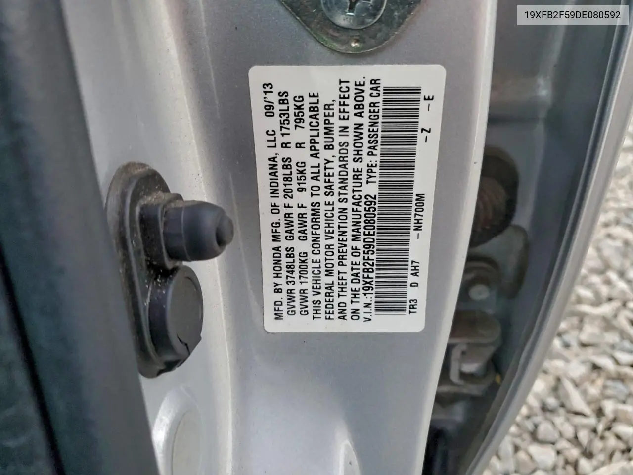 19XFB2F59DE080592 2013 Honda Civic Lx