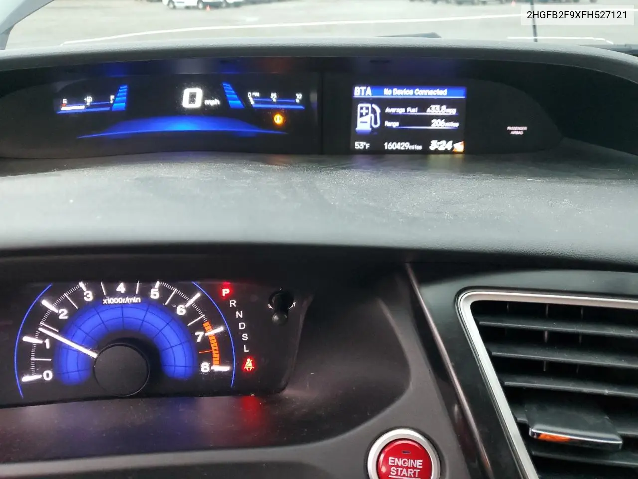 2HGFB2F9XFH527121 2015 Honda Civic Exl