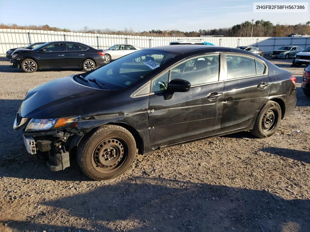 2HGFB2F58FH567386 2015 Honda Civic Lx