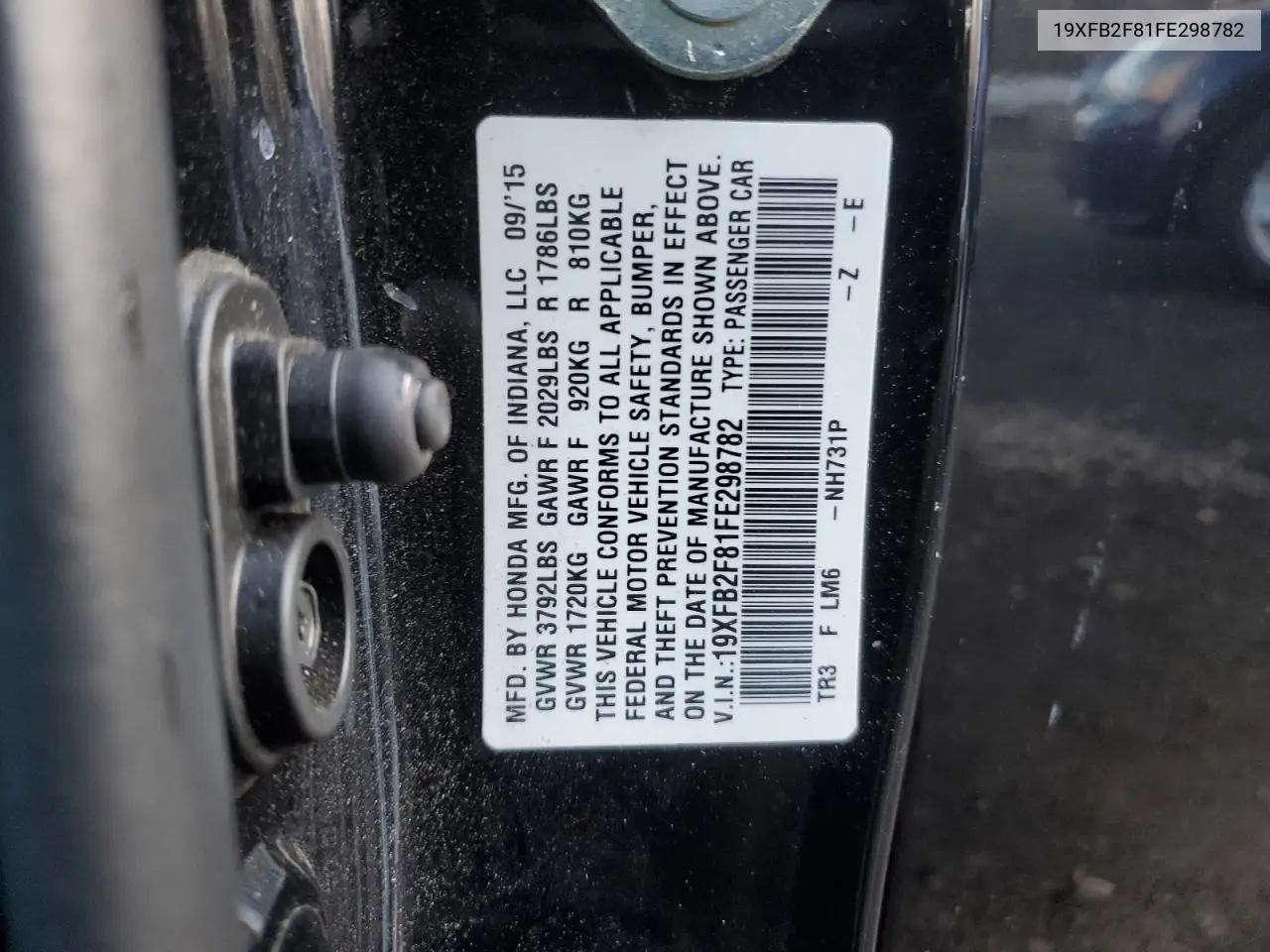 19XFB2F81FE298782 2015 Honda Civic Ex