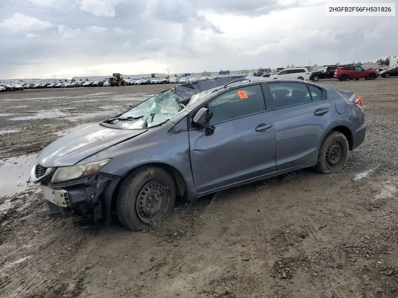 2HGFB2F56FH531826 2015 Honda Civic Lx