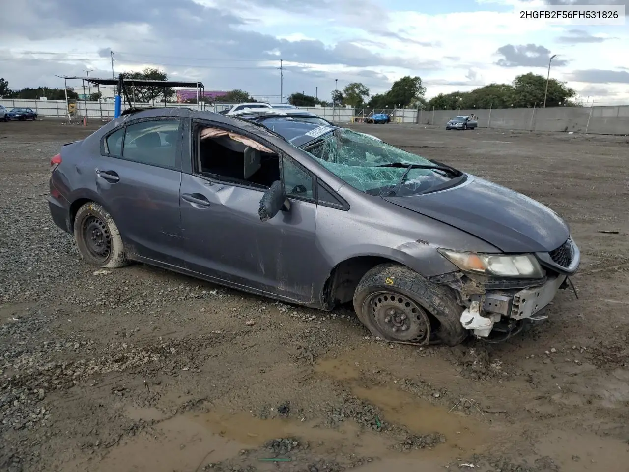 2HGFB2F56FH531826 2015 Honda Civic Lx