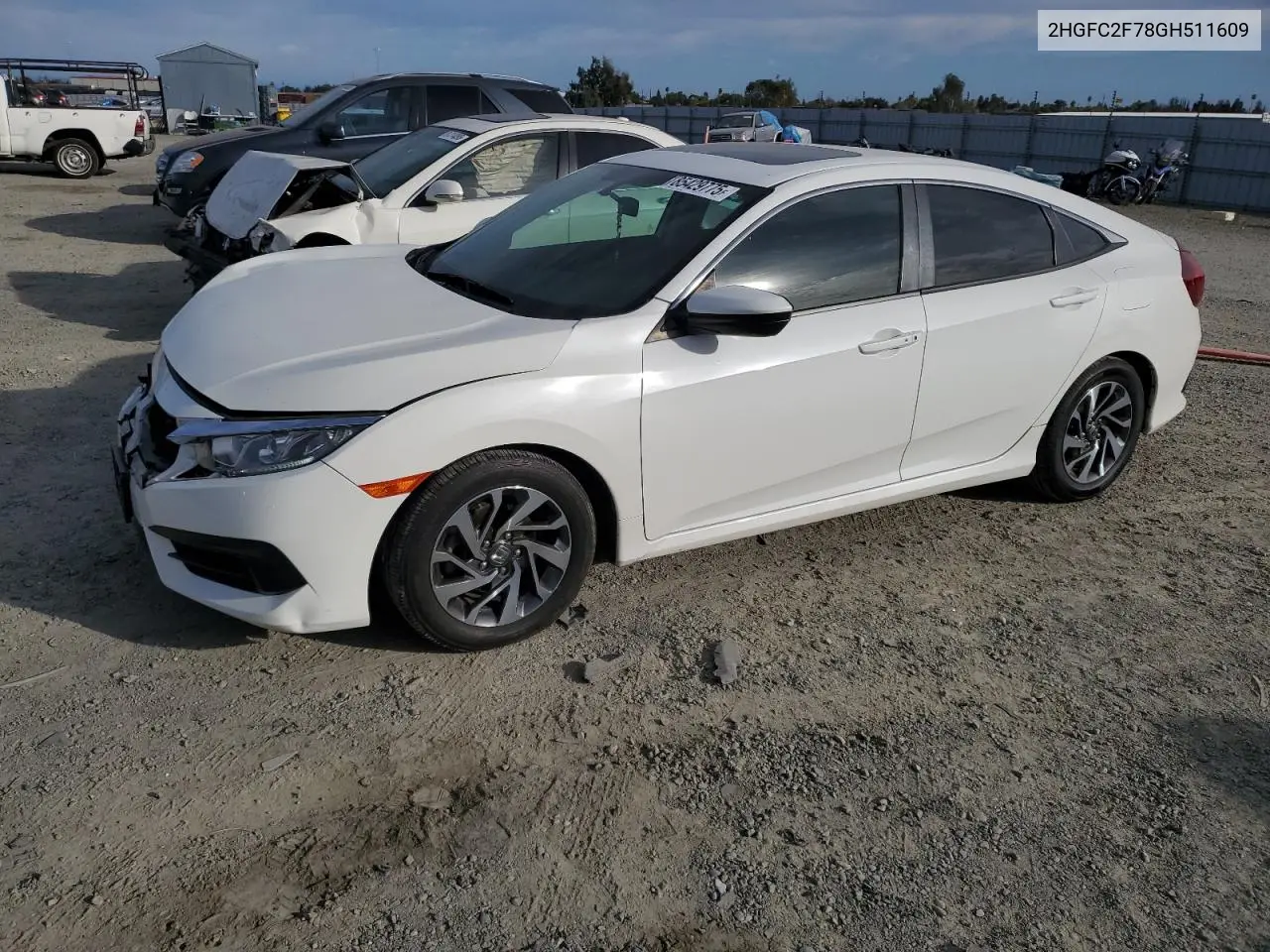 2HGFC2F78GH511609 2016 Honda Civic Ex