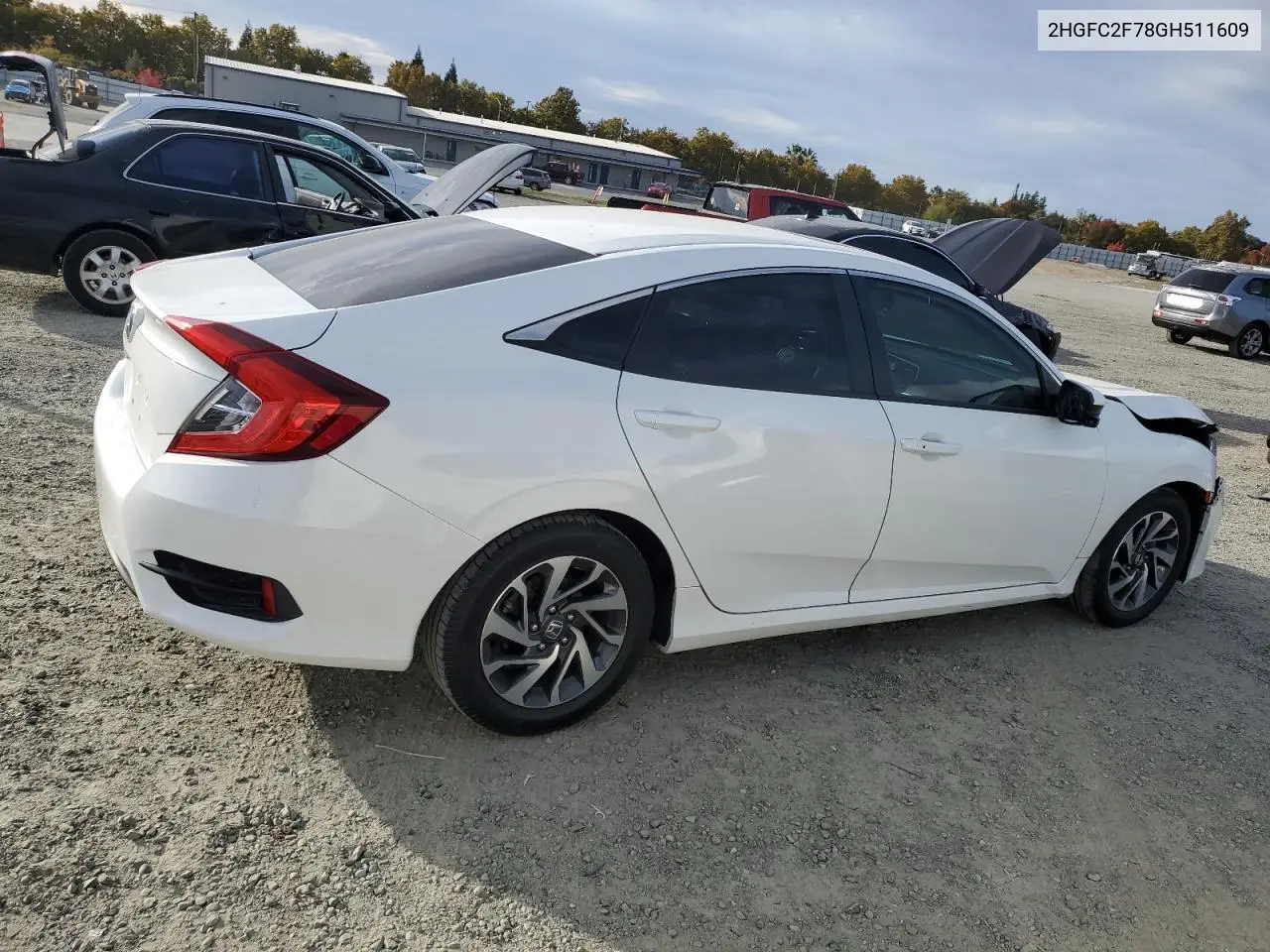2HGFC2F78GH511609 2016 Honda Civic Ex