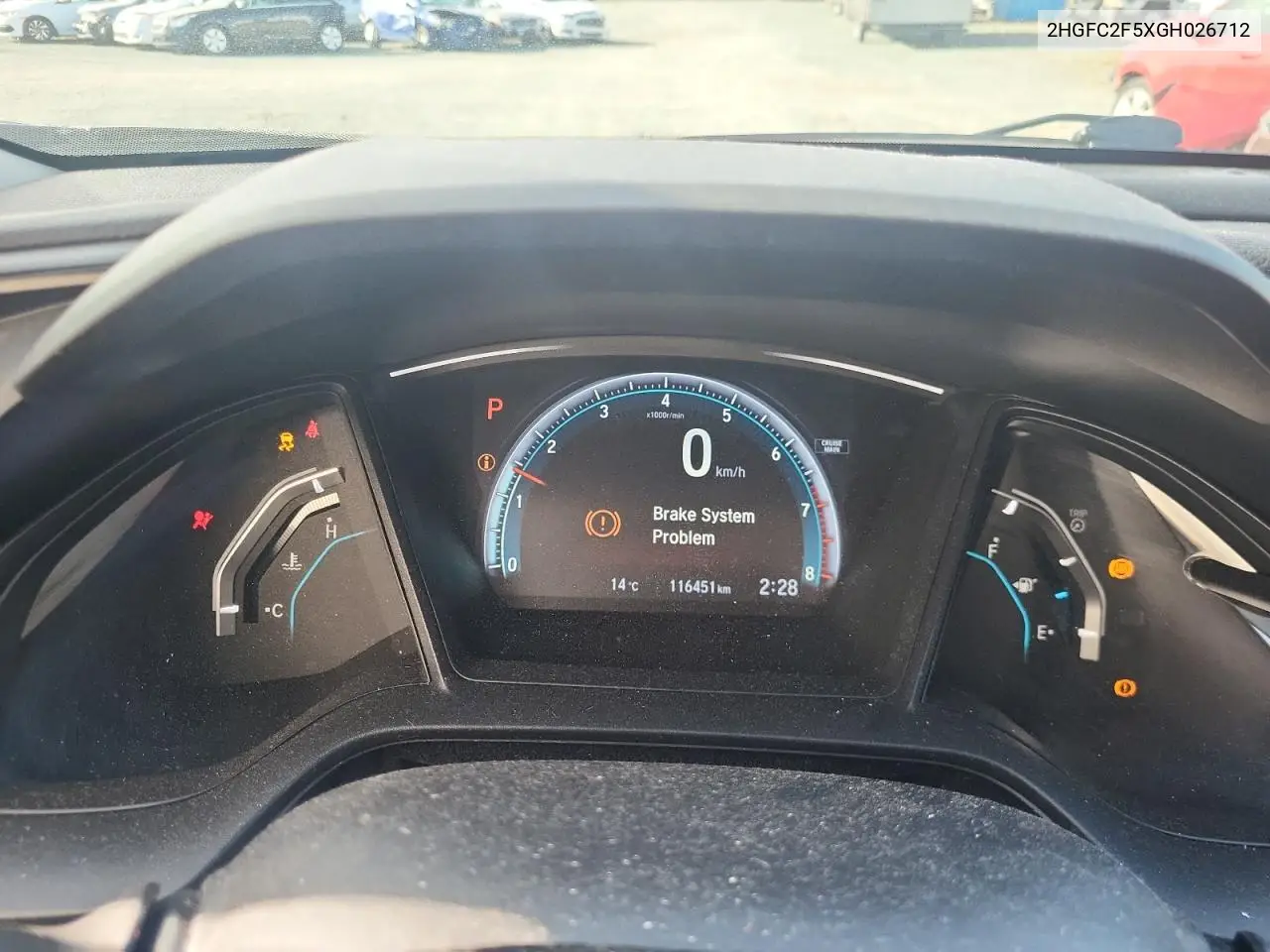 2HGFC2F5XGH026712 2016 Honda Civic Lx