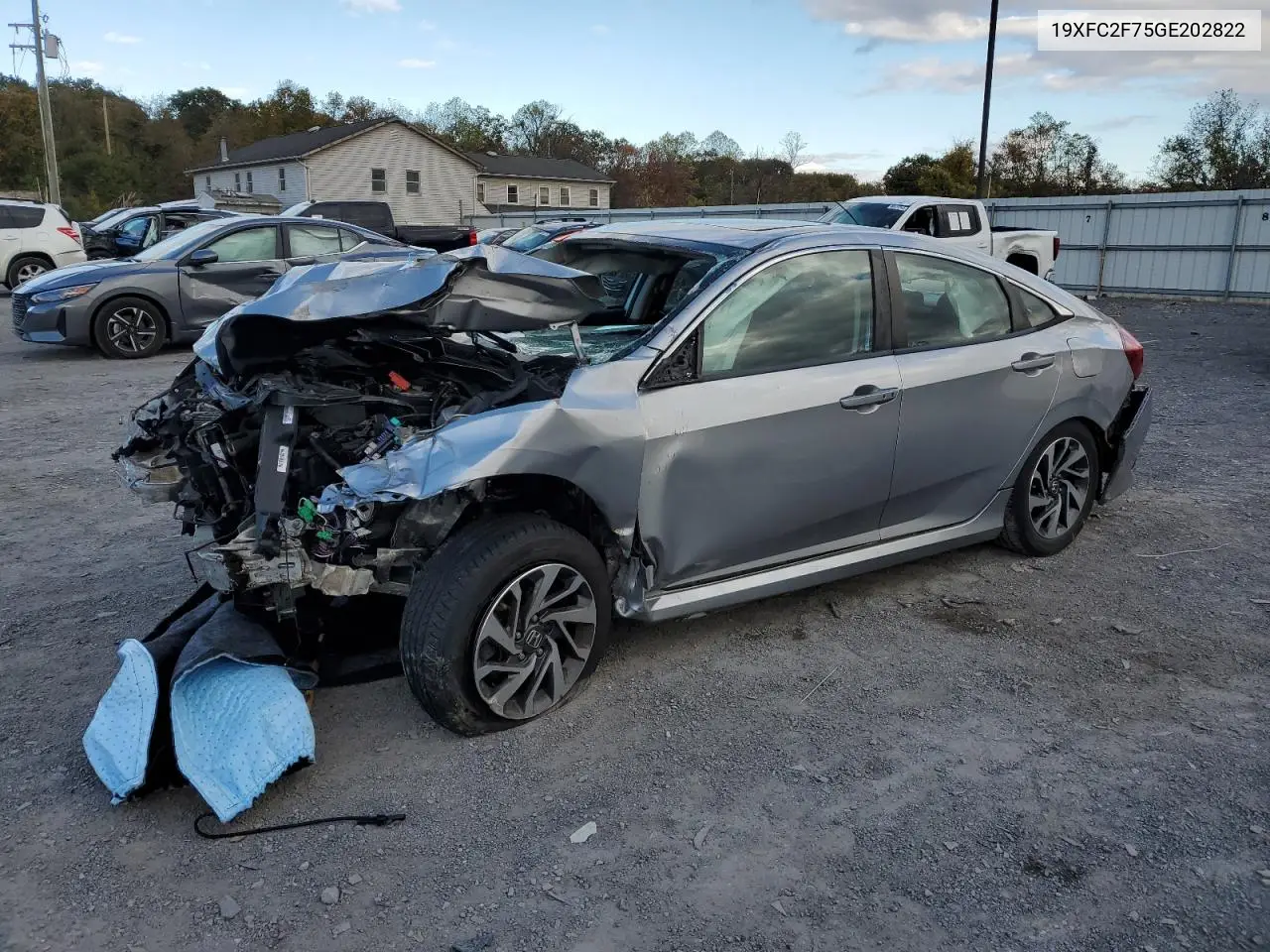 19XFC2F75GE202822 2016 Honda Civic Ex
