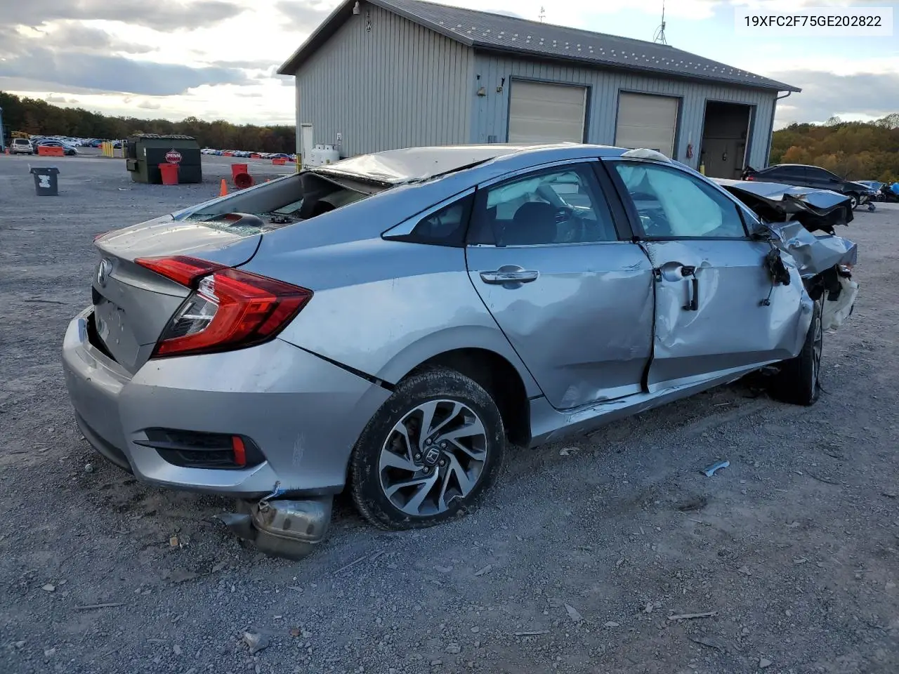 19XFC2F75GE202822 2016 Honda Civic Ex