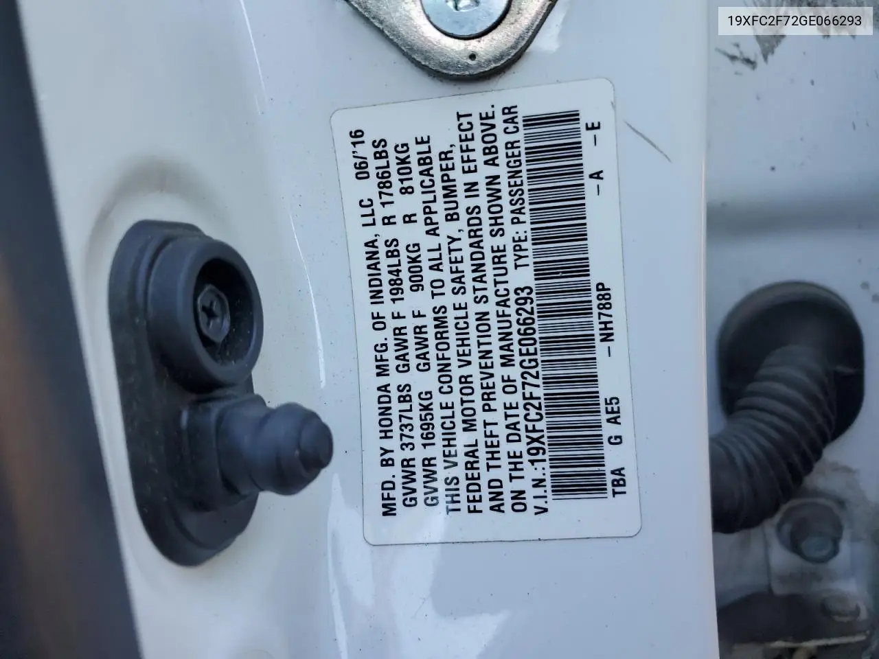 19XFC2F72GE066293 2016 Honda Civic Ex