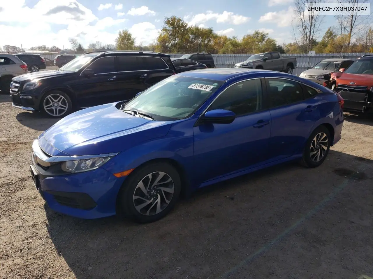 2HGFC2F7XGH037047 2016 Honda Civic Ex