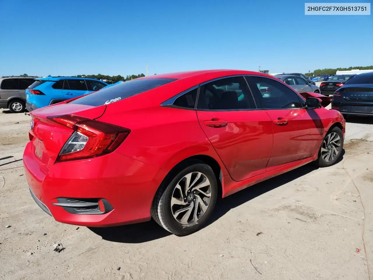 2HGFC2F7XGH513751 2016 Honda Civic Ex