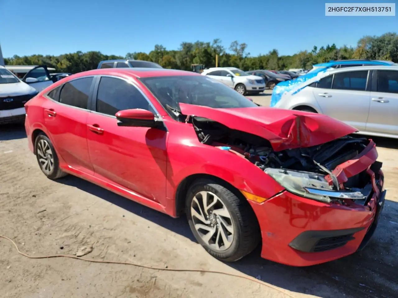 2HGFC2F7XGH513751 2016 Honda Civic Ex