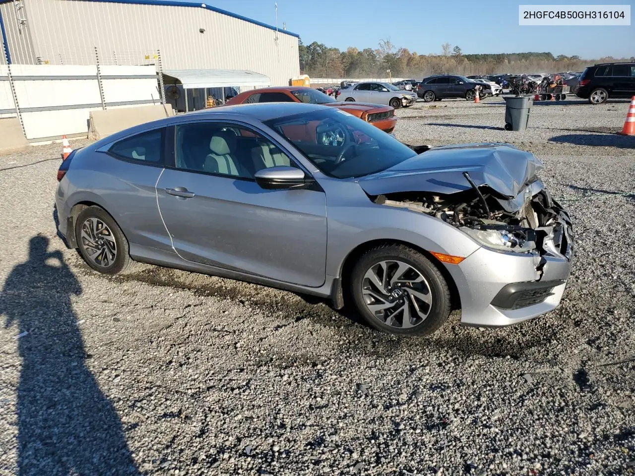 2HGFC4B50GH316104 2016 Honda Civic Lx