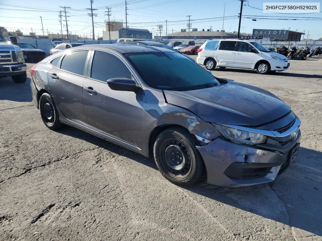 2HGFC2F58GH529025 2016 Honda Civic Lx