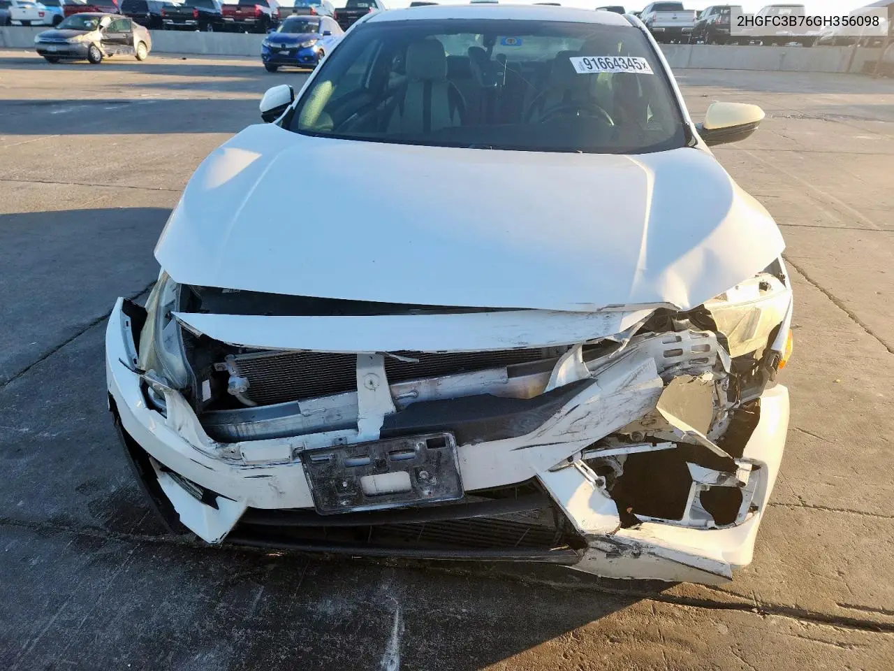 2HGFC3B76GH356098 2016 Honda Civic Exl