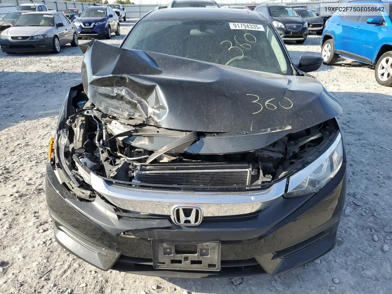19XFC2F75GE058642 2016 Honda Civic Ex