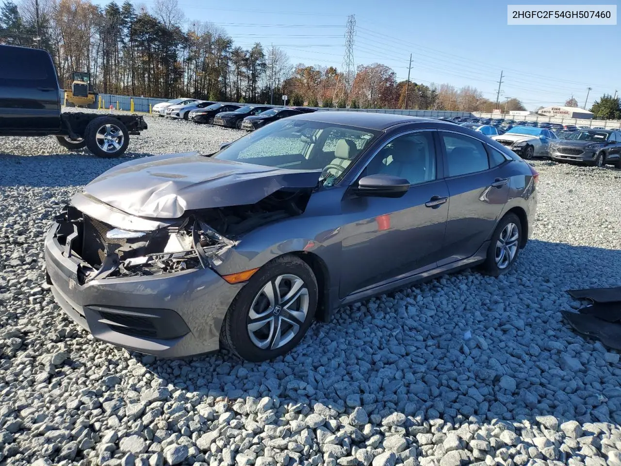 2HGFC2F54GH507460 2016 Honda Civic Lx