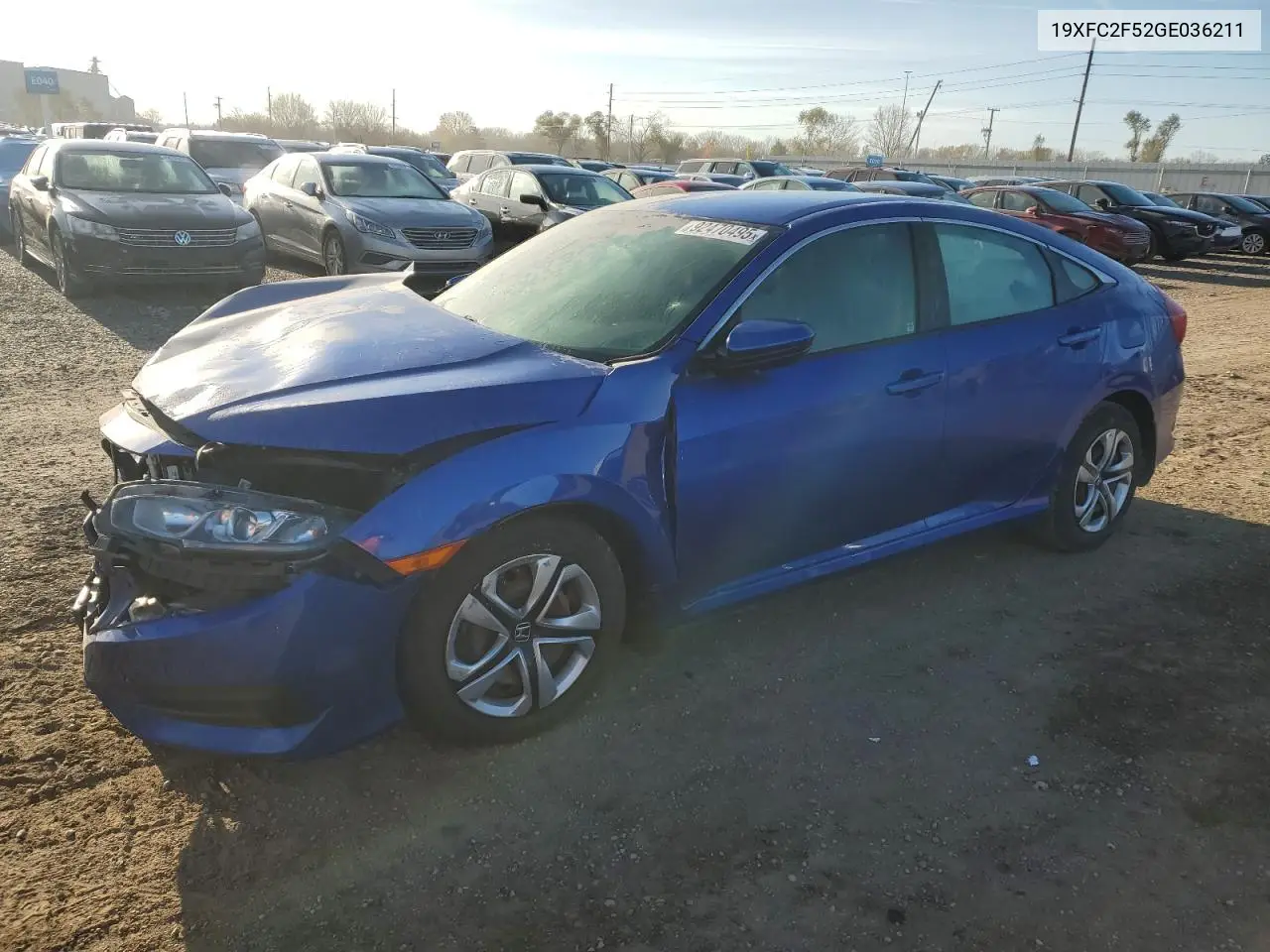 19XFC2F52GE036211 2016 Honda Civic Lx