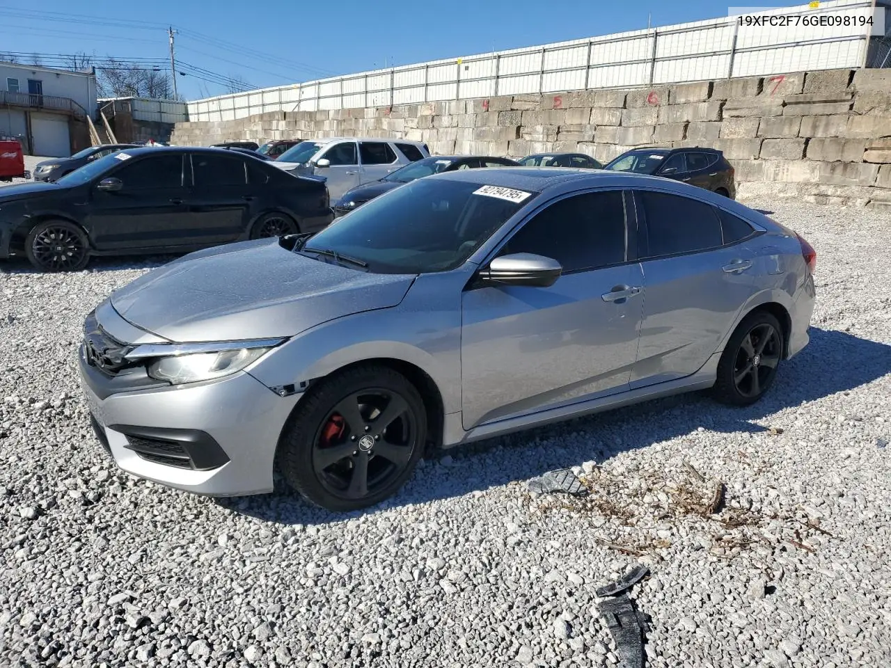 19XFC2F76GE098194 2016 Honda Civic Ex