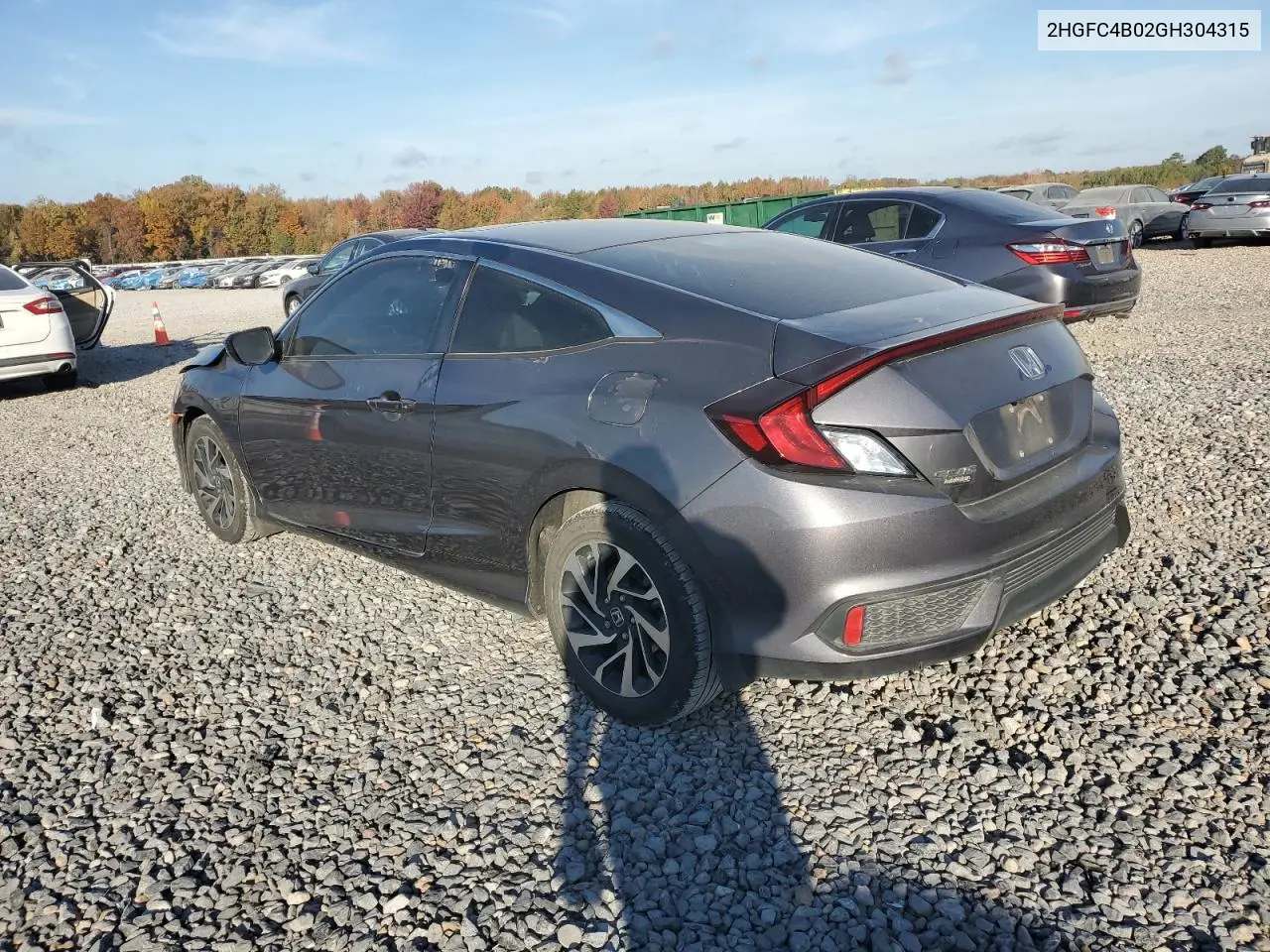 2HGFC4B02GH304315 2016 Honda Civic Lx